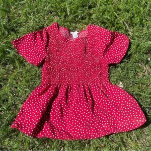 Urban Romantics smocked polka dot Top